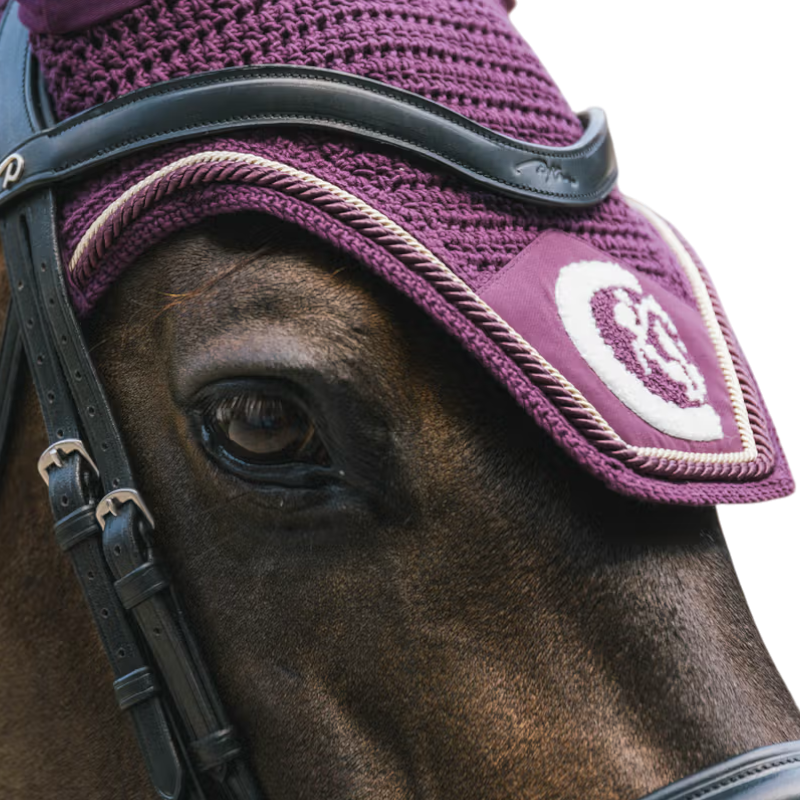 Kentucky Horsewear - Bonnet pour chevaux anti-bruits Wellington 3D Logo Rope violet | - Ohlala