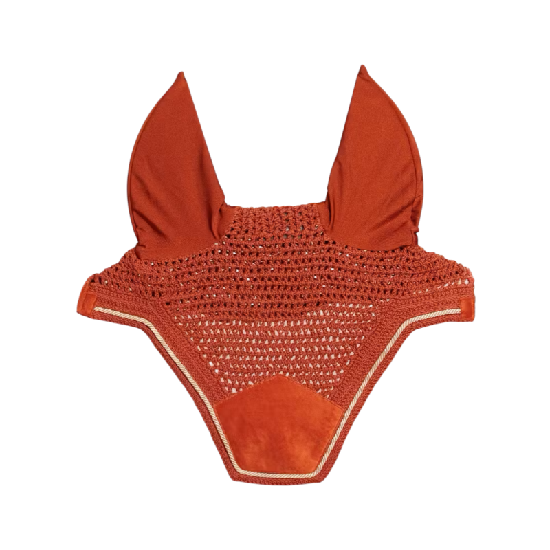 Kentucky Horsewear - Bonnet pour chevaux anti-bruits Wellington Velvet orange | - Ohlala