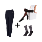 Kingsland - Pack Legging d'équitation femme KLKatja W E-Tec F-Grip marine + Collant thermique femme Smart Layer noir + Chaussettes d'équitation KLVidalia Show pack (x3) offerts | - Ohlala