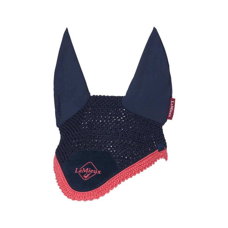 Lemieux - Bonnet pour chevaux anti-mouches Classic marine/ cranberry