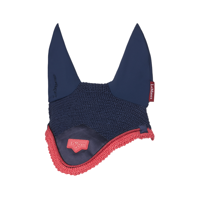 Lemieux - Bonnet pour chevaux anti-mouches Loire marine/ cranberry