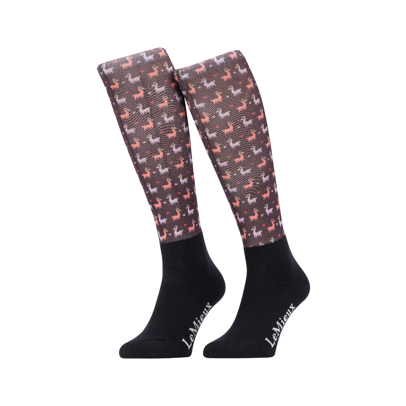 Lemieux - Chaussettes d'équitation Footsie Llamas damson