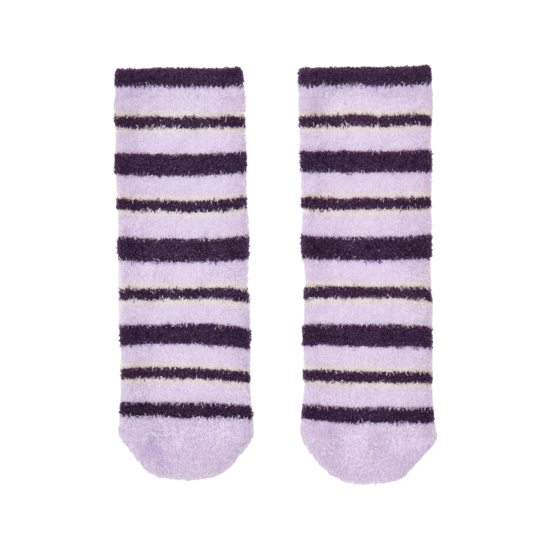 Lemieux - Chaussettes enfant Mini Fluffy Sabrina à rayures lilac | - Ohlala
