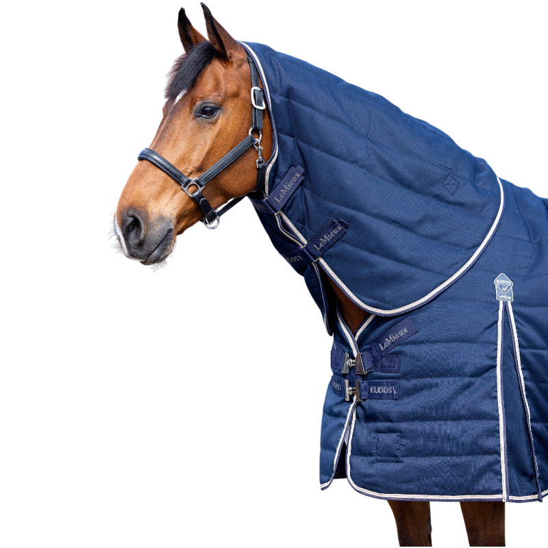 Lemieux - Couvre-cou pour chevaux d’écurie Kudos marine 100g | - Ohlala