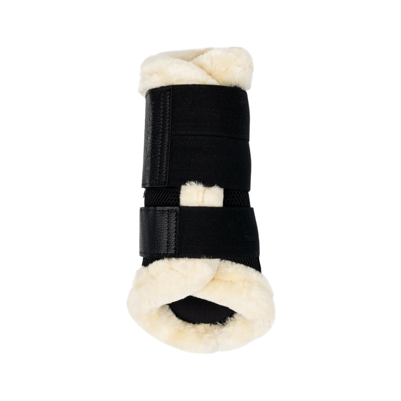 Lemieux - Guêtres fermées souples Mesh Fleece Edged noir/ naturel