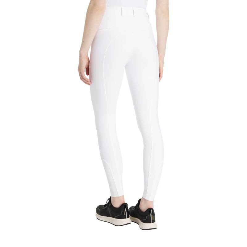 Lemieux - Pantalon d'équitation femme grip aux genoux Isabelle blanc