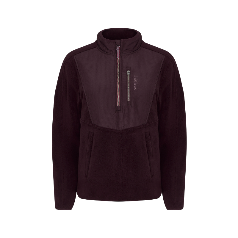 Lemieux - Polaire bi-matière col zippé femme Clara damson