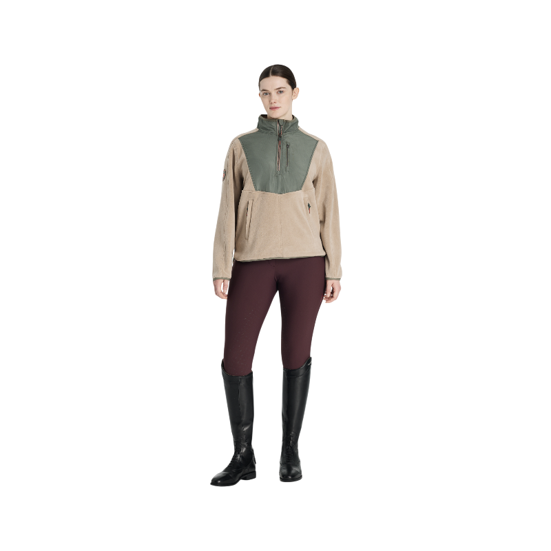 Lemieux - Polaire bi-matière col zippé femme Clara rosemary