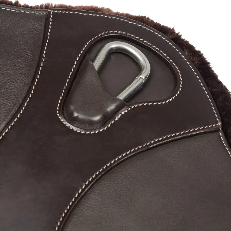 Lemieux - Sangle bavette courte doublure laine synthétique Arika marron | - Ohlala