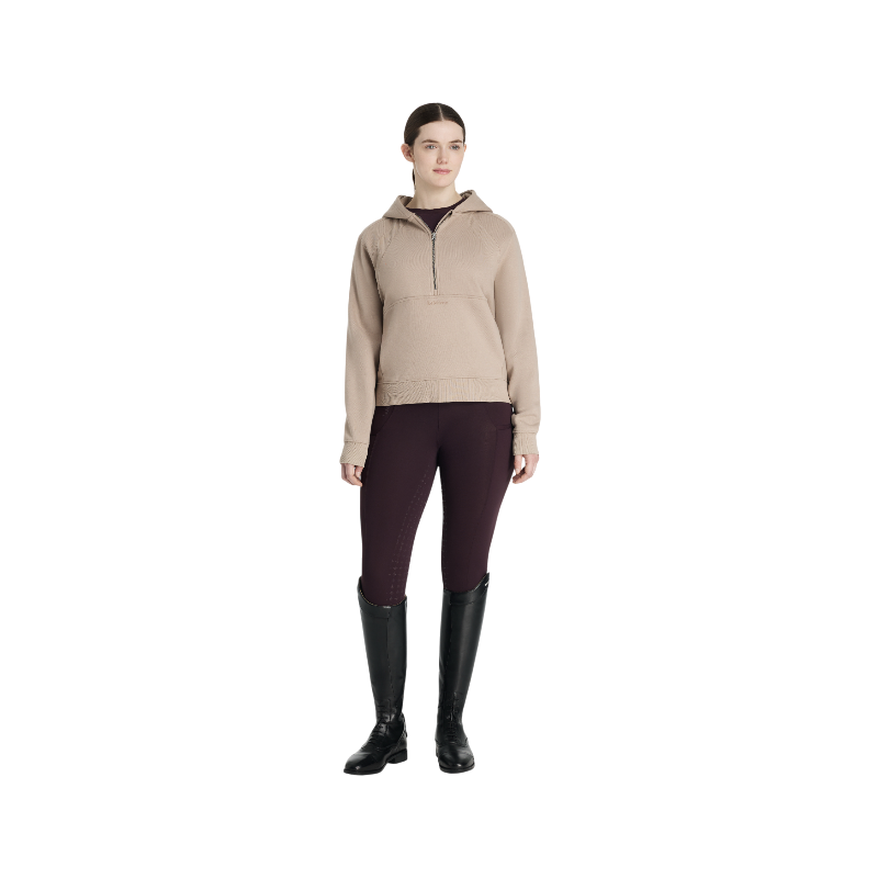 Lemieux - Sweat à capuche femme demi-zippé Henrietta almond | - Ohlala