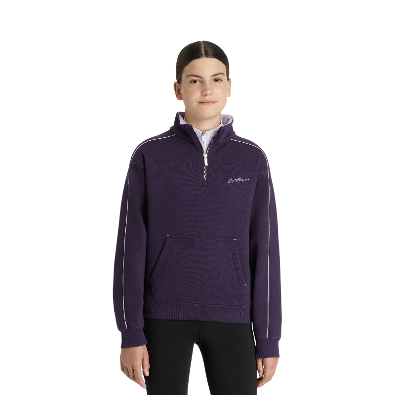 Lemieux - Sweat col zippé enfant Young Rider Kate juniper/ lilac