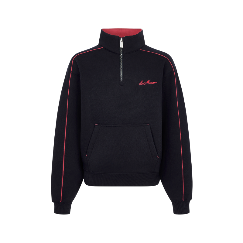 Lemieux - Sweat col zippé enfant Young Rider Kate marine/ cranberry