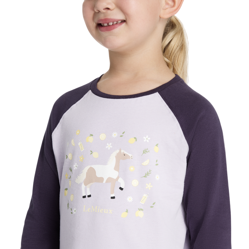 Lemieux - T-shirt manches longues enfant Lemon Mini Jamie lilac | - Ohlala