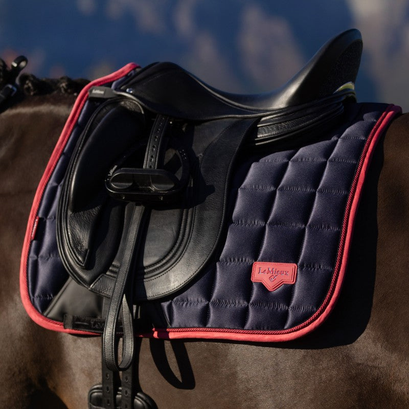Lemieux - Tapis de dressage Square Loire Classic marine/ cranberry