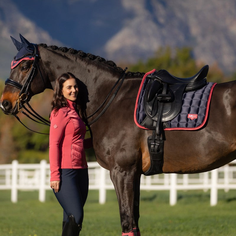Lemieux - Tapis de dressage Square Loire Classic marine/ cranberry