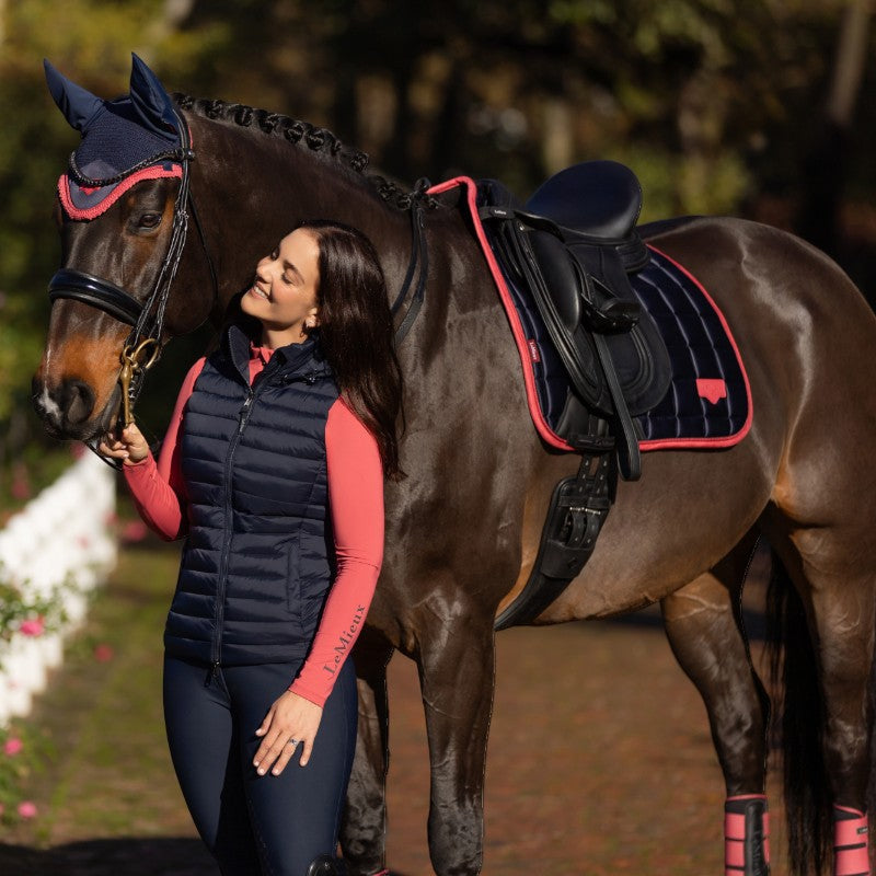 Lemieux - Tapis de dressage Square Loire Classic marine/ cranberry