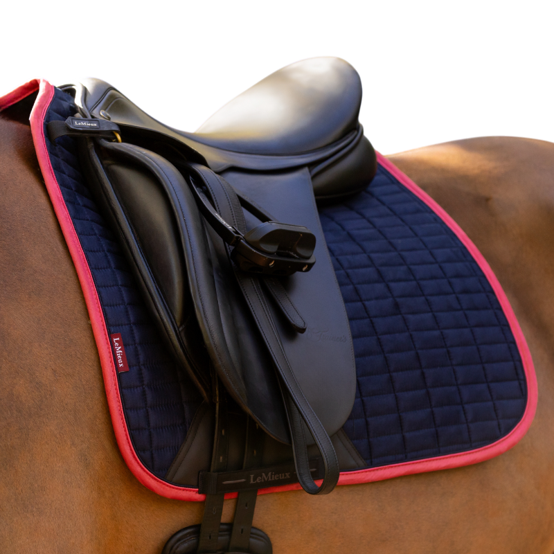 Lemieux - Tapis de dressage Square suédine marine/ cranberry