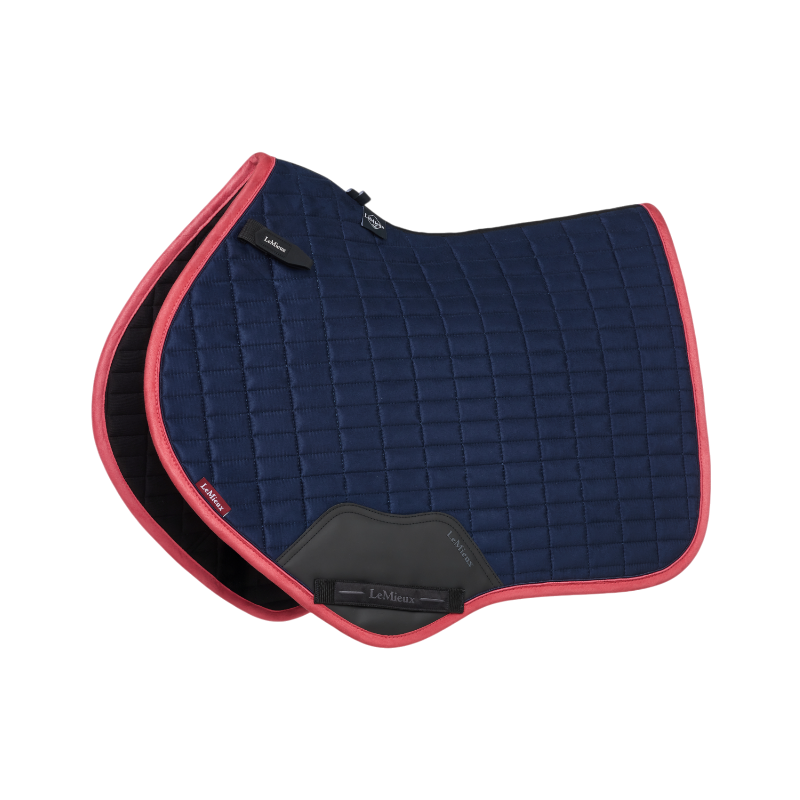 Lemieux - Tapis de selle Square suédine marine/ cranberry