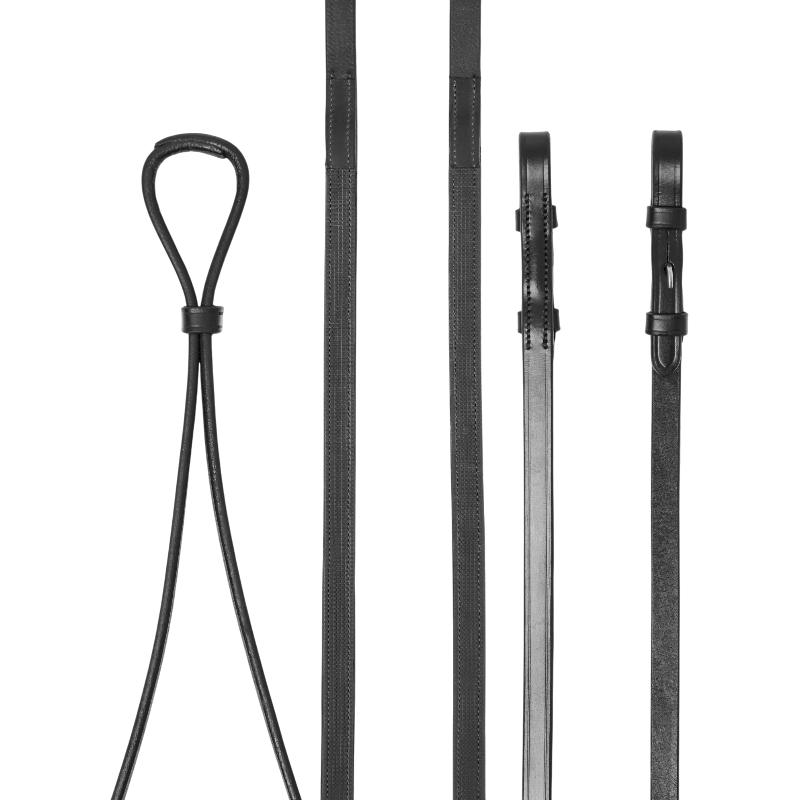 Lemieux - Rênes doublées Hunter noir/ argent