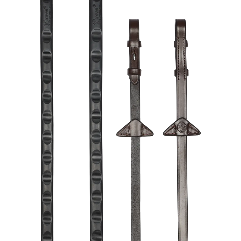 Lemieux - Rênes Magna Grip havane/ argent