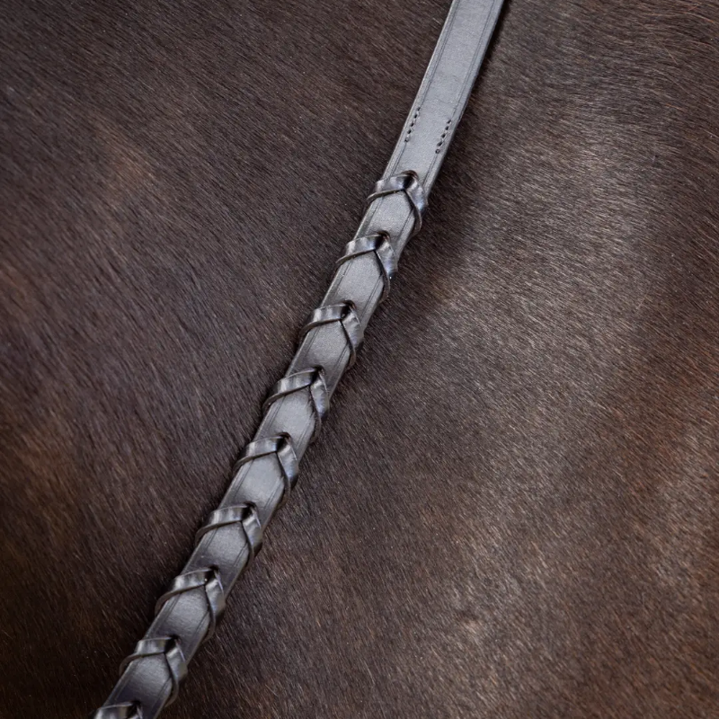 Lemieux - Rênes tressées cuir marron/ argent