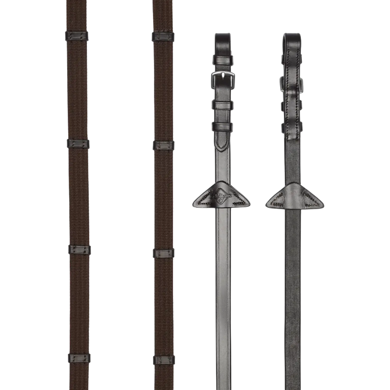 Lemieux - Rênes Webbed Continental marron/ argent