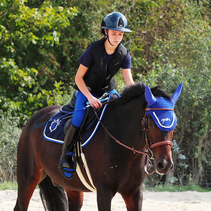 KEP - Casque d'équitation Cromo Shine marine visière polo | - Ohlala