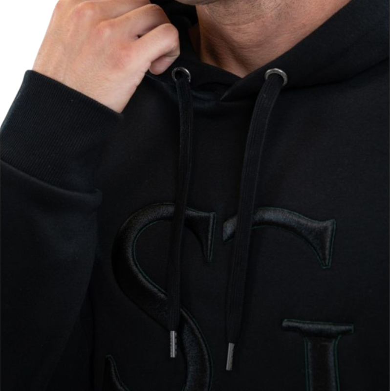SG - Sweat à capuche unisexe Lusso noir | - Ohlala