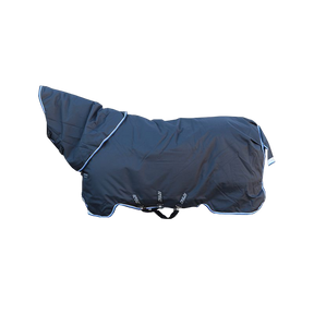 Horseware - Couverture d'extérieur Amigo Bravo 12 plus avec couvre cou noir/ bleu 250g | - Ohlala