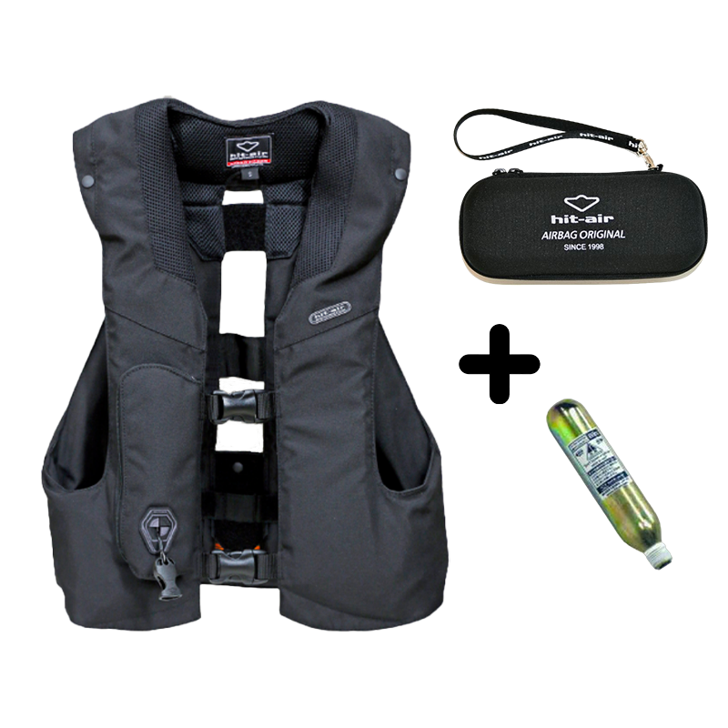 Hit Air - Pack Gilet airbag complet MLV3 noir + étui + cartouche