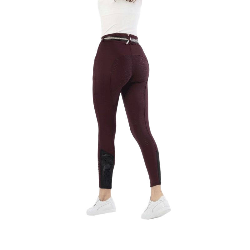 Equithème - Pantalon d'équitation full grip femme Claudine bordeaux | - Ohlala