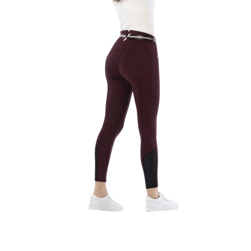 Equithème - Pantalon d'équitation full grip femme Claudine bordeaux | - Ohlala