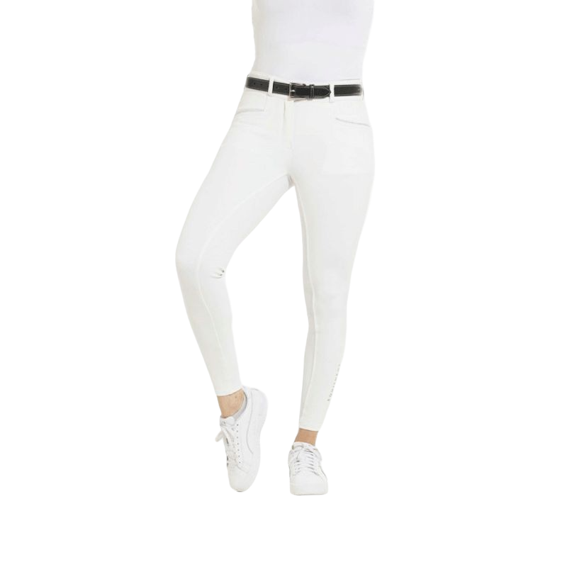 Equithème - Pantalon d'équitation full grip femme Claudine blanc | - Ohlala