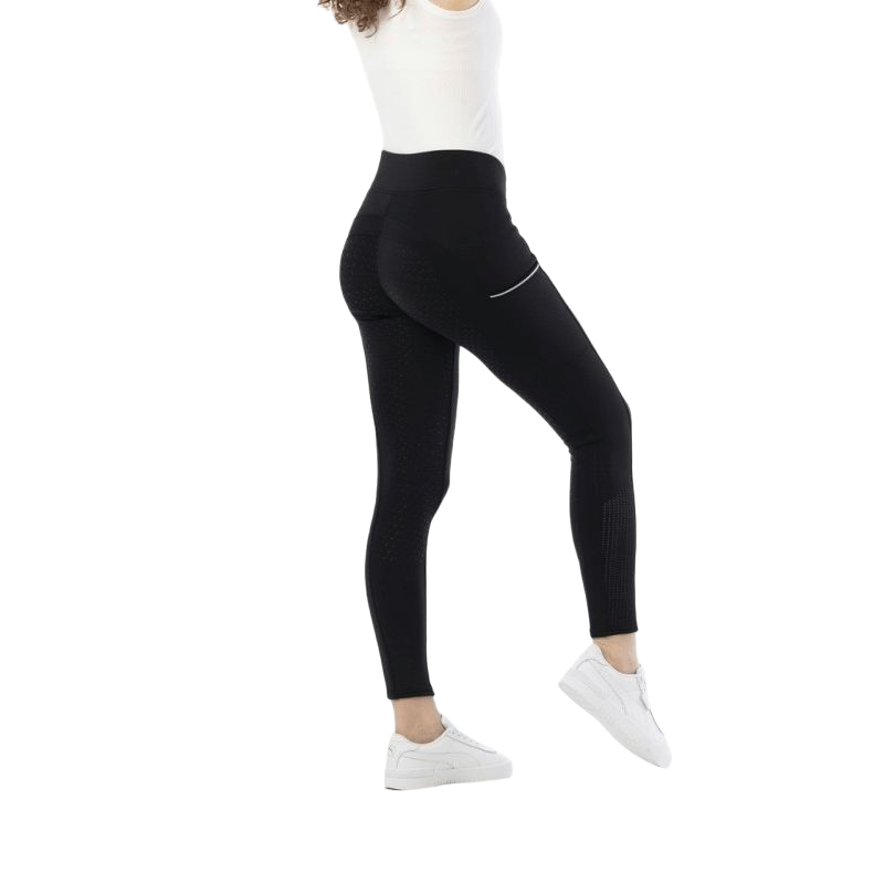 Equithème - Legging d'équitation full grip femme Brigitte noir | - Ohlala