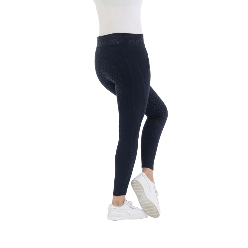 Equithème - Legging d'équitation fond silicone femme Pamela marine | - Ohlala