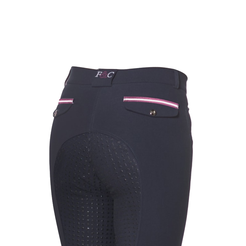 Flags & Cup - Pantalon d'équitation femme Cayenne fond silicone marine