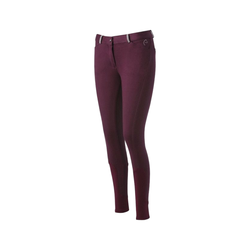 Equithème - Pantalon d'équitation femme Glam full grip prune