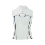 Equithème - Dames mouwloos poloshirt Puebla wit/grijs | - Ohlala