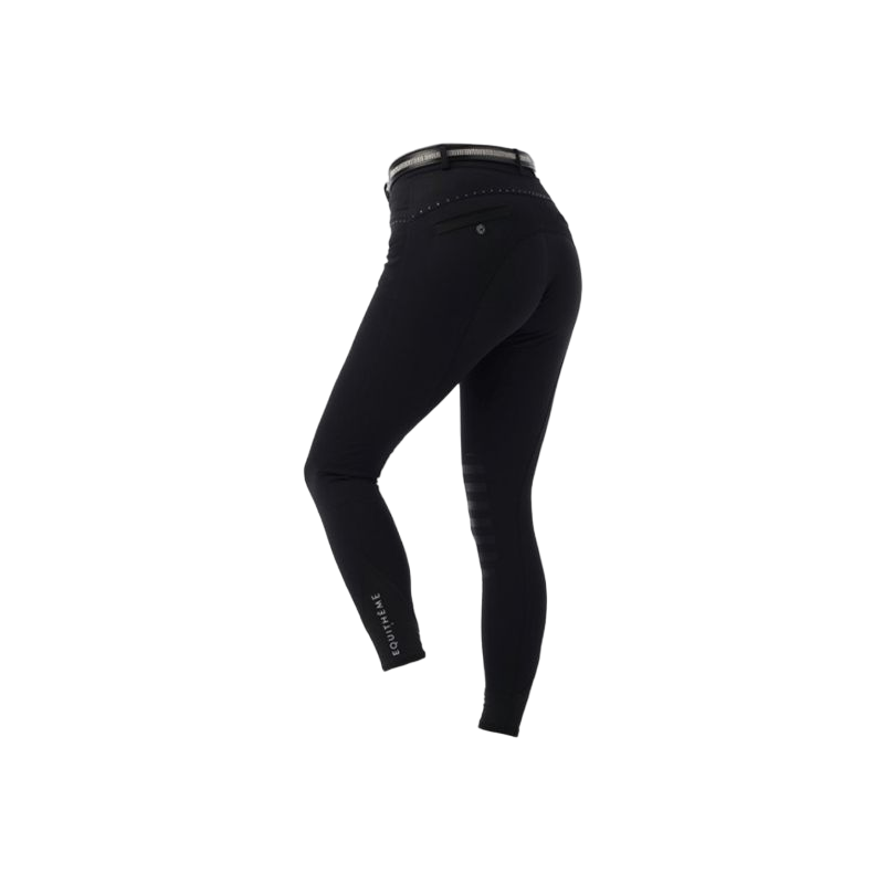 Equithème - Pantalon d'équitation enfant Safir noir/ bleu | - Ohlala