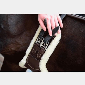 Kentucky Horsewear - Sangle bavette courte mouton marron | - Ohlala