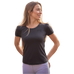Pénélope - Dames T-shirt korte mouwen Techty Honey antraciet | - Ohlala