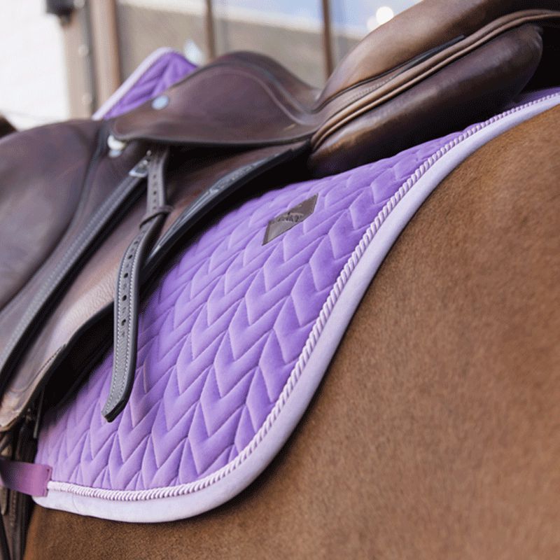 Kentucky Horsewear - Tapis de selle velvet contrast violet royal | - Ohlala