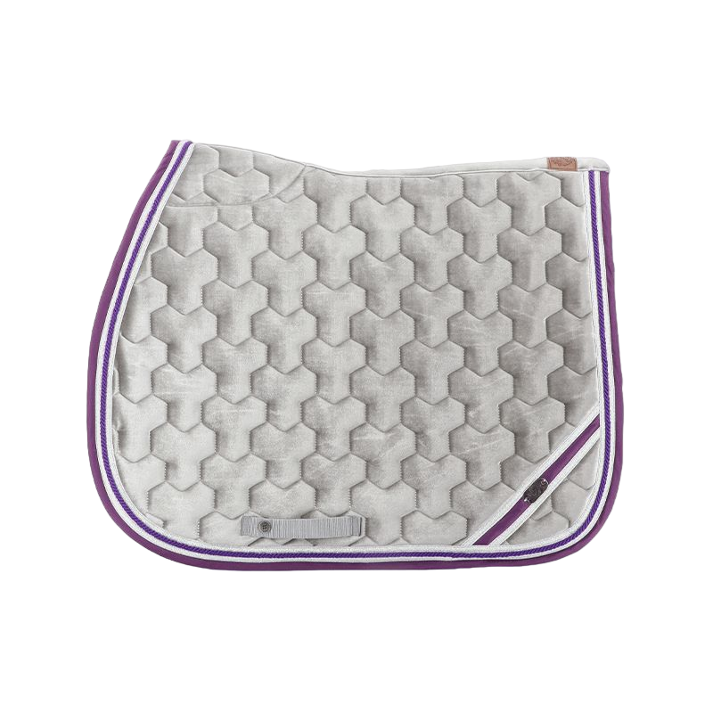 Les poneys de Zoé - Tapis de selle #Ponyboom gris perle/ violet | - Ohlala