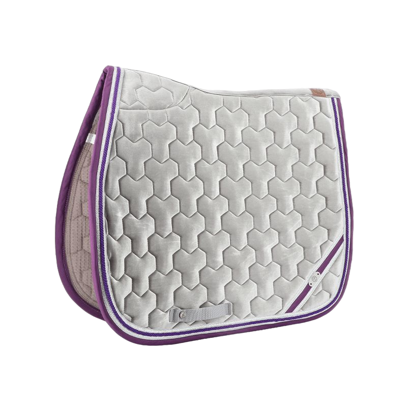 Les poneys de Zoé - Tapis de selle #Ponyboom gris perle/ violet | - Ohlala