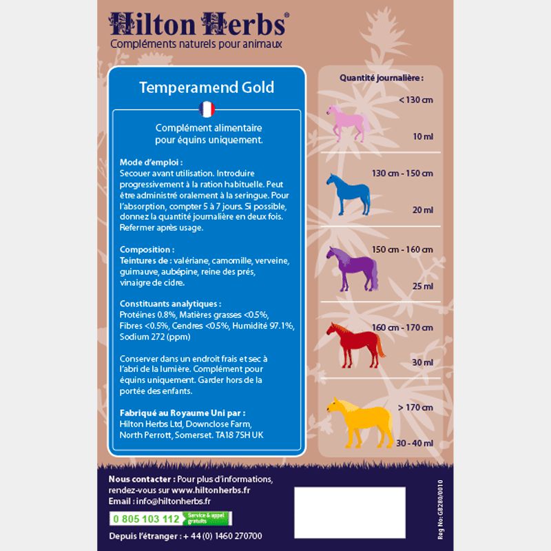 Hilton Herbs - Compléments alimentaire Stress et nervosité TEMPERAMEND GOLD 1L | - Ohlala