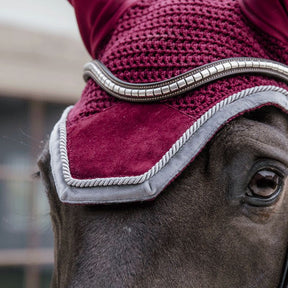 Kentucky Horsewear - Bonnet anti-mouche wellington velvet contrast bordeaux | - Ohlala