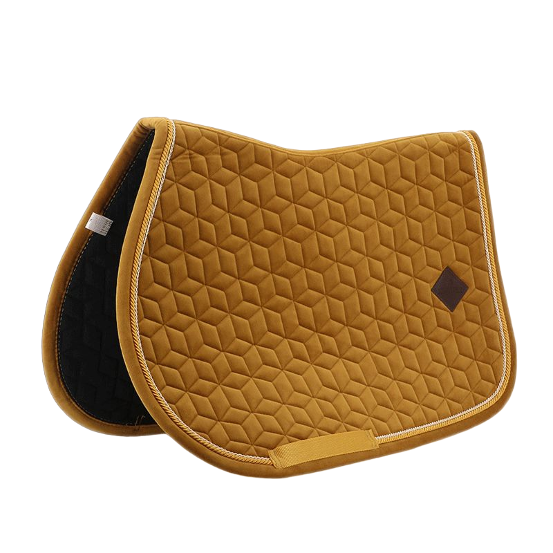 Kentucky Horsewear - Tapis de selle Velvet Jumping Moutarde pour minis | - Ohlala