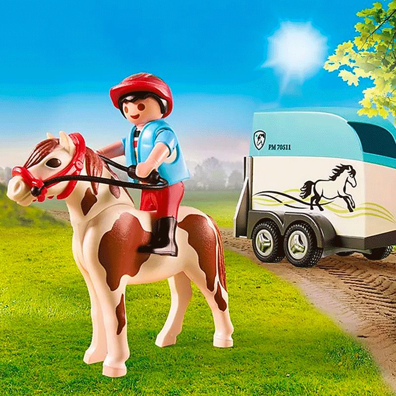 Playmobil - Voiture et van pour poney | - Ohlala