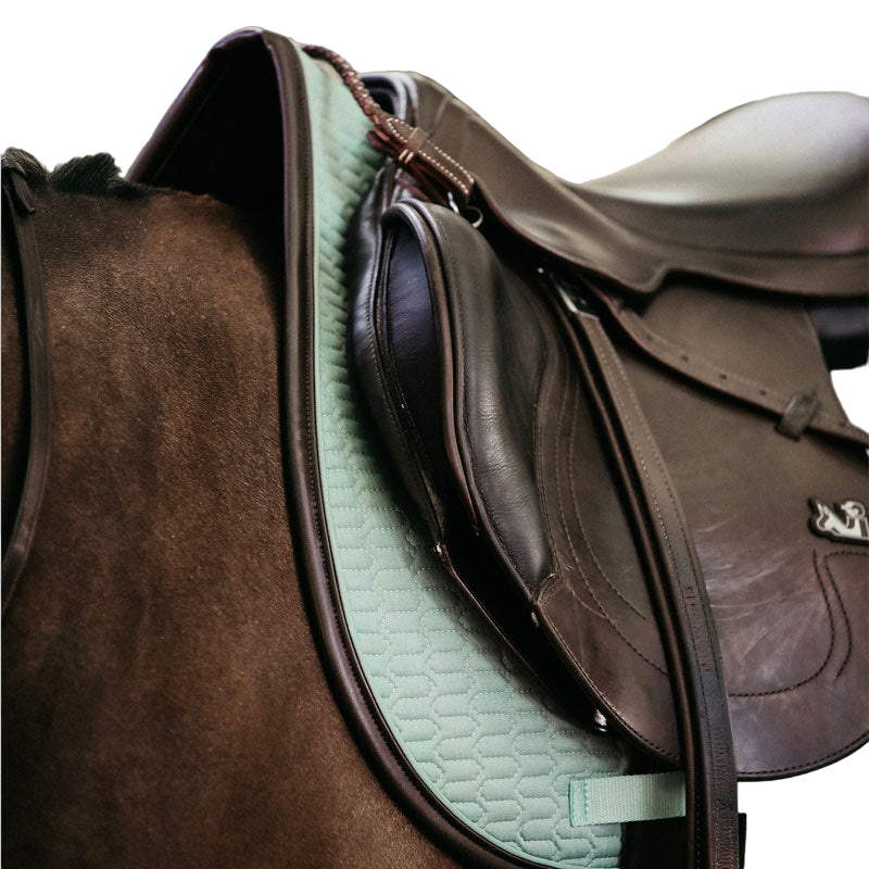 Kentucky Horsewear - Tapis de selle color edition cuir menthe | - Ohlala