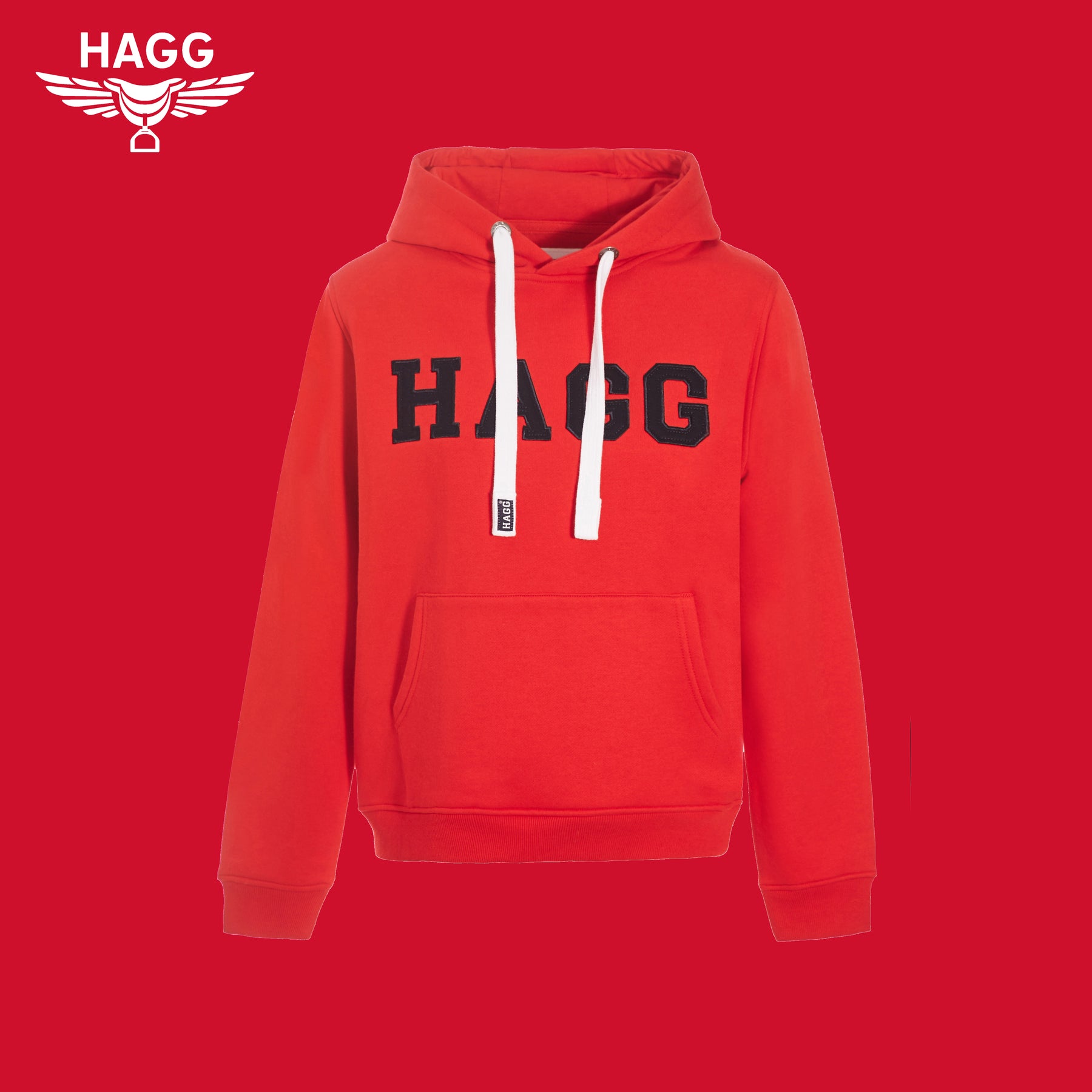 Hagg - Sweat hoodie à capuche rouge | - Ohlala